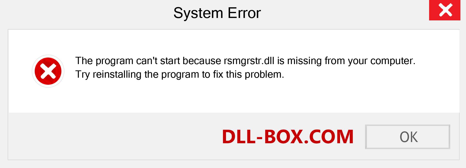  rsmgrstr.dll file is missing?. Download for Windows 7, 8, 10 - Fix  rsmgrstr dll Missing Error on Windows, photos, images