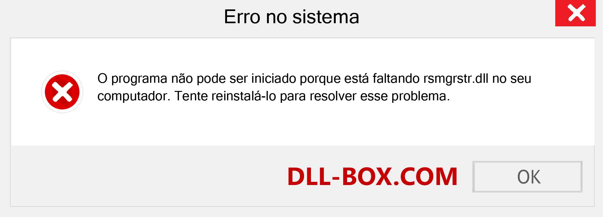 Arquivo rsmgrstr.dll ausente ?. Download para Windows 7, 8, 10 - Correção de erro ausente rsmgrstr dll no Windows, fotos, imagens